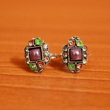 Purple zircon  toe-rings 1
