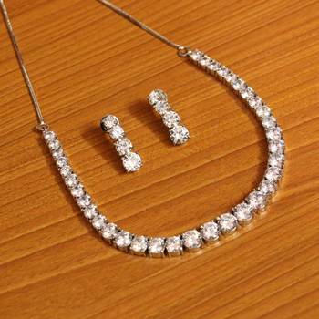 White cubic zirconia necklace-sets 1