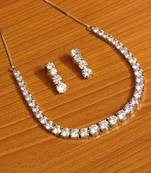 White cubic zirconia necklace-sets