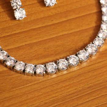 White cubic zirconia necklace-sets 2