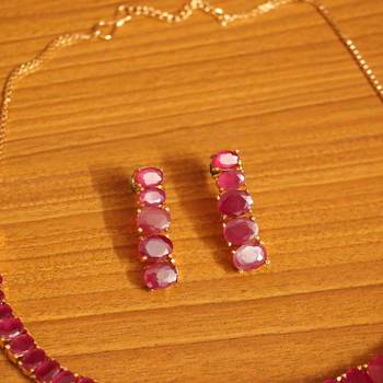 Red ruby  necklace-sets 2