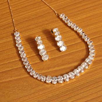 White cubic zirconia necklace-sets 1