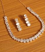 White cubic zirconia necklace-sets