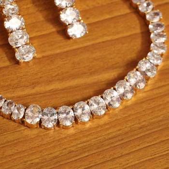 White cubic zirconia necklace-sets 2