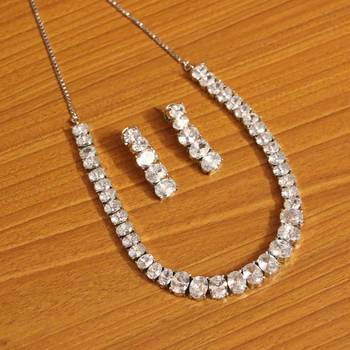 White cubic zirconia necklace-sets 1