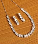 White cubic zirconia necklace-sets
