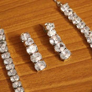 White cubic zirconia necklace-sets 3
