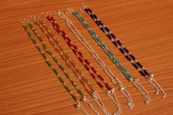 Multicolor crystal anklets 1