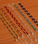 Multicolor crystal anklets