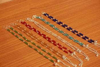 Multicolor crystal anklets 2