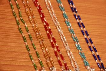 Multicolor crystal anklets 3