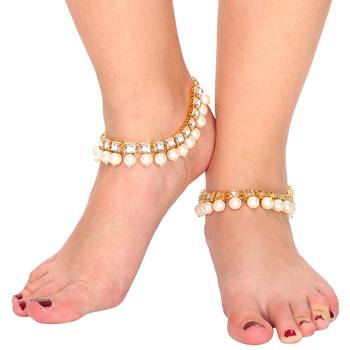 White pearl anklets 1