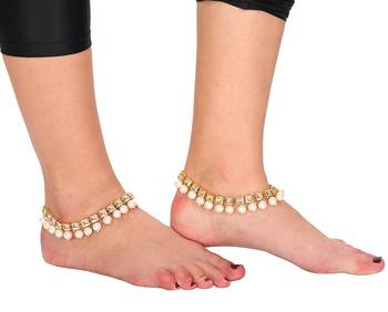 White pearl anklets 2