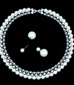 Black pearl necklace-sets