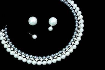Black pearl necklace-sets 2