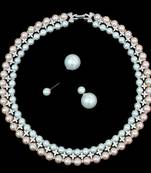 Pink pearl necklace-sets