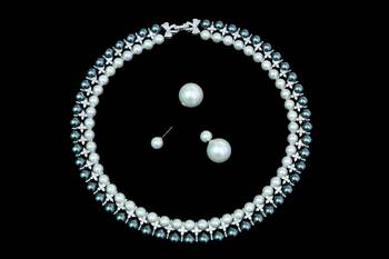 Grey pearl necklace-sets 1