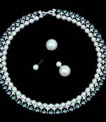 Grey pearl necklace-sets