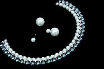 Grey pearl necklace-sets 2