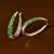 Emerald and American Diamond Embellished Designer Hoops 216ED338