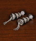 Rhodium Plated American Diamond Embellished Dangler Jhumki 216ED355