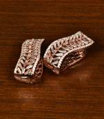 Rose Gold Plated American Diamond Embellished Hoop Style Earrings 216ED356