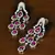 Ruby Embellished Rhodium Plated American Diamond Danglers 216ED359