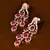 Ruby Embellished Rose Gold Plated American Diamond Danglers 216ED360
