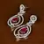Ruby Embellished Rhodium Plated American Diamond Earrings 216ED361