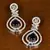 Sapphire Embellished Rhodium Plated American Diamond Earrings 216ED363