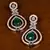 Emerald Embellished Black and Rose Gold Plated American Diamond Earrings 216ED366