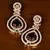 Sapphire Embellished Rose Gold Plated American Diamond Earrings 216ED367
