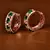 Rose Gold Plated American Diamond and Green Stone Embellished Designer Hoops 216ED374