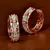 Rose Gold Plated American Diamond and Mint Stone Embellished Designer Hoops 216ED376
