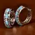 Rhodium Plated American Diamond and Sky Stone Embellished Designer Hoops 216ED379