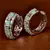 Rhodium Plated American Diamond and Mint Stone Embellished Designer Hoops 216ED381