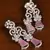 Rhodium Plated Baby Pink Stone Embellished American Diamond Danglers 216ED385