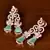 Rose Gold Plated Mint Stone Embellished American Diamond Danglers 216ED387