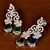 Rhodium Plated Green Stone Embellished American Diamond Danglers 216ED388