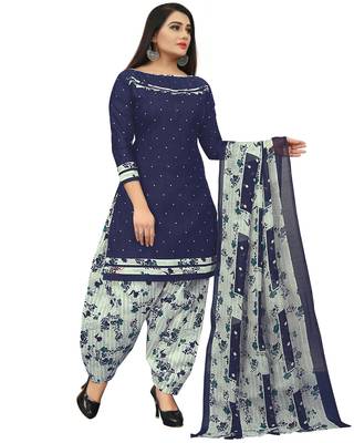Navy-blue printed cotton salwar 4