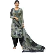 Grey embroidered crepe salwar