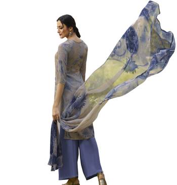 Blue embroidered crepe salwar 2