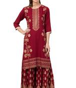 MRC Women Kurta and Sharara Set Rayon