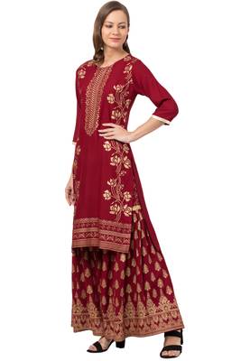 MRC Women Kurta and Sharara Set Rayon 2