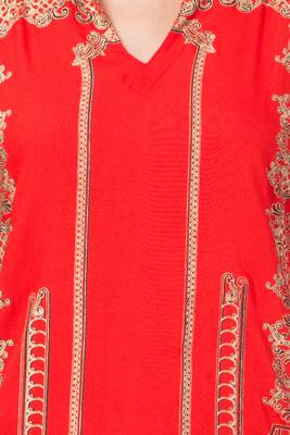MRC Women Orange Kurta and Palazzo Set Rayon 3