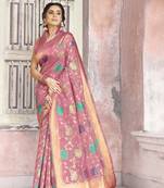 Designer Weaving Zari Silk Weaving Woth Jacquard Work Saree