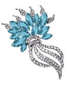 Blue crystal brooch