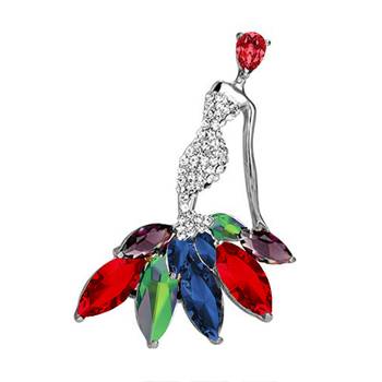 Multicolor crystal brooch 1