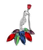 Multicolor crystal brooch