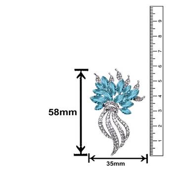 Blue crystal brooch 4